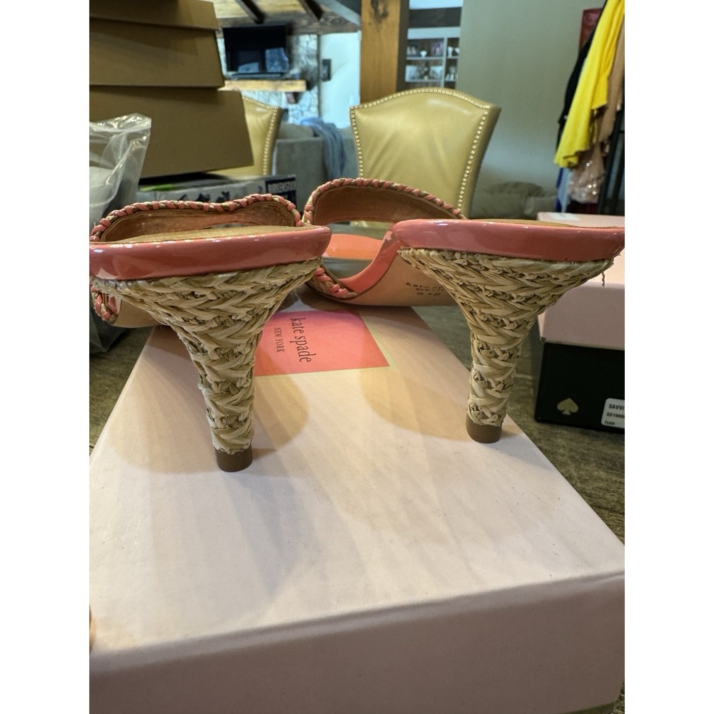 KATE SPADE NEW YORK Raffia Heeled Sandals Size 9.5‎ - Picture 4 of 11
